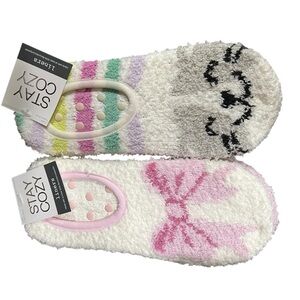 Stay Cozy Fuzzy Socks with Cat and Bow Design